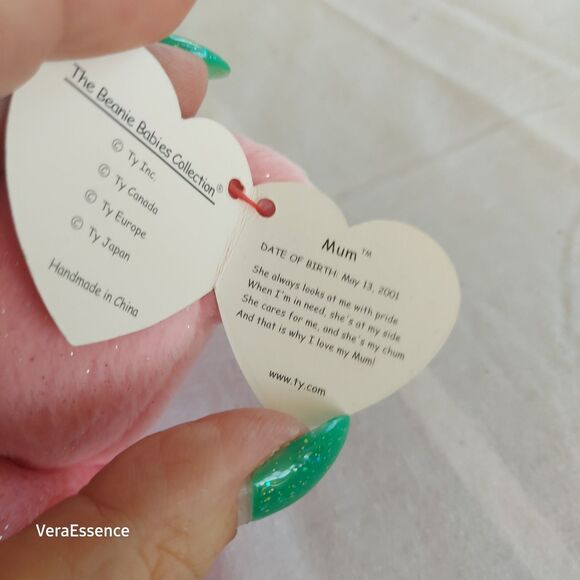 TY Beanie Baby MUM the Bear (8.5 inch) Mother's Day 2001 Pink - Picture 10 of 10